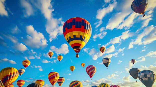 A photo of a breathtaking view of hot air balloons