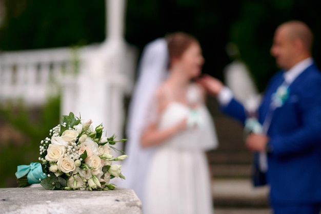 Foto foto del bouquet da sposa della sposa