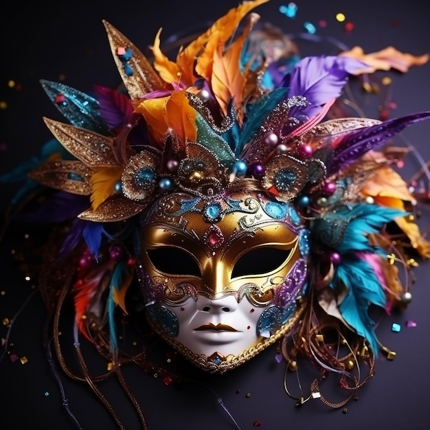 Photo bright multicolored mask