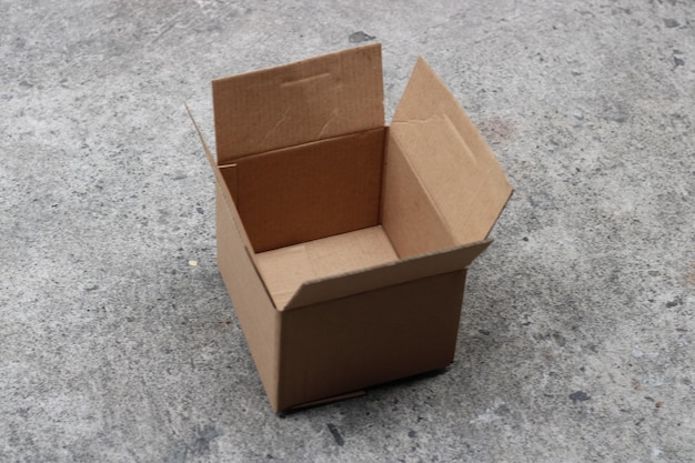 Photo of brown cardboard box open top