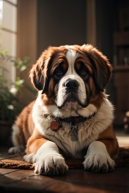 photo of brown and white dog