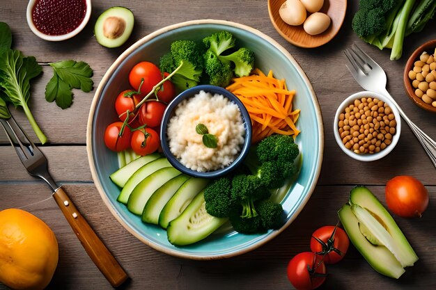 写真 仏陀の鉢 野菜と豆類