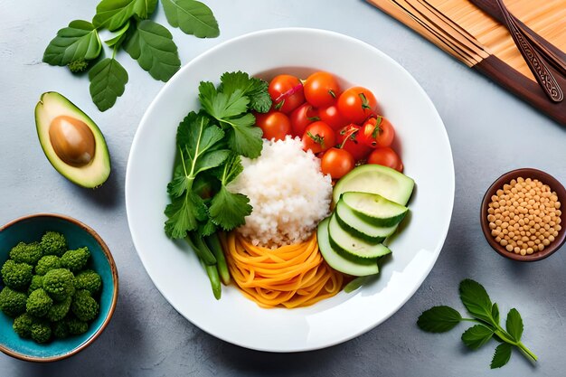 写真 仏陀の鉢 野菜と豆類