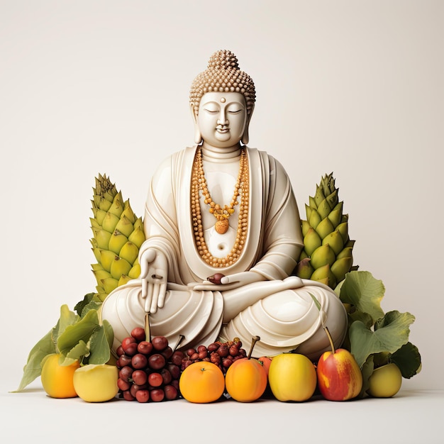 A photo of a Buddhas with a fruit generated by artificial intelligence