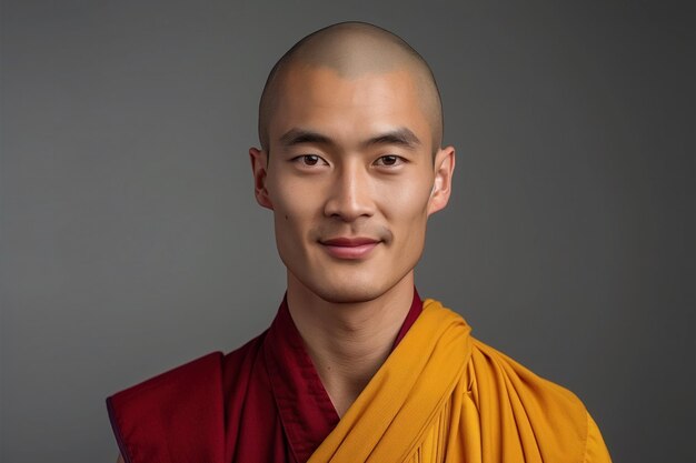 Photo photo of a buddhist monk generative ai