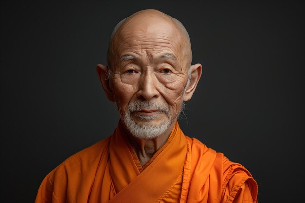 Photo photo of a buddhist monk generative ai