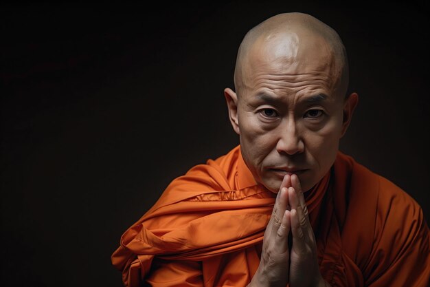 Photo photo of a buddhist monk generative ai