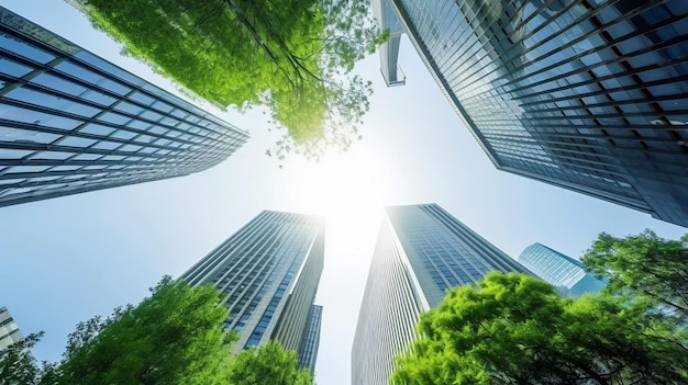 A photo of a building with the sun shining on it