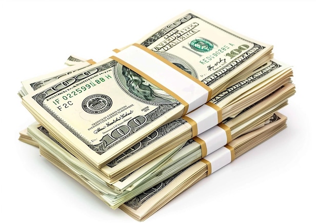 Photo photo of bundle of stack of bill of money cash dollars usd paper currency money background