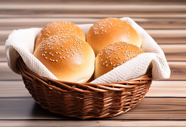 Photo photo of buns with sesame seeds for burger buns bread with wheat and sesame seeds