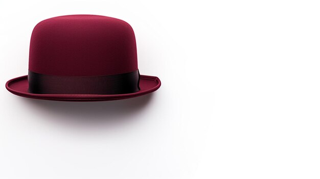 Foto foto di burgundy bowler hat isolato su sfondo bianco