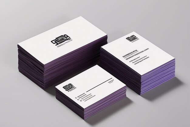 Photo photo of business cards stack branding identity
