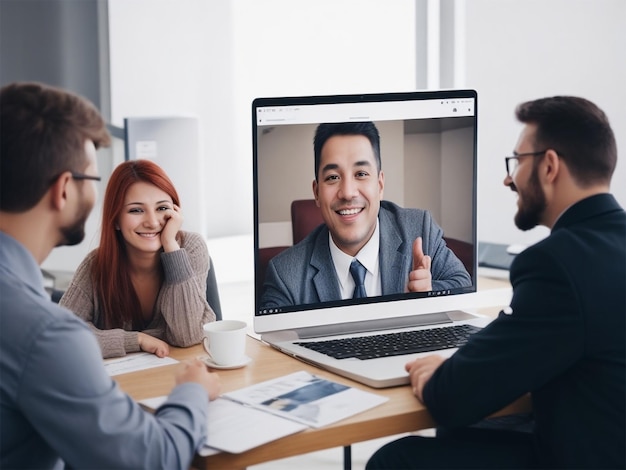 photo business people in a video call meet