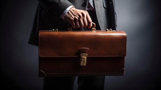 A Photo of a Businessman Holding a Briefcase with Financial Success