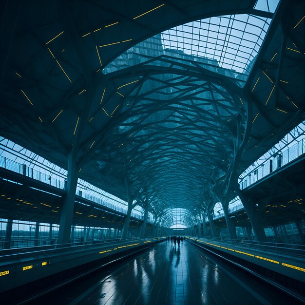 Photo of a busy train station platform with commuters and travelers Ai Generated