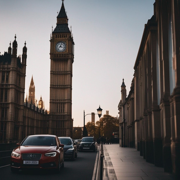 사진: 영국 런던의 도시 스카이라인 바탕화면