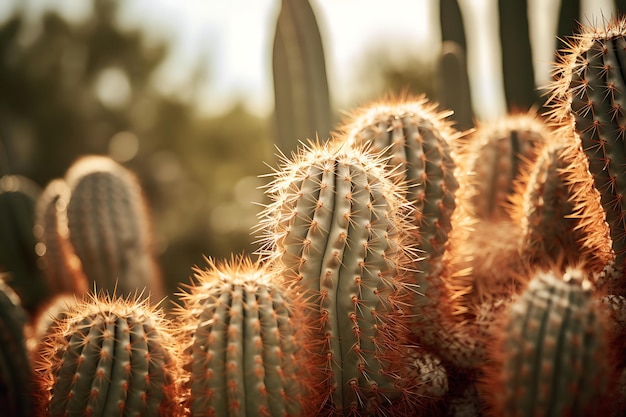 Photo of Cactus arrangement with a bokeh effect