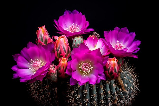 Photo of Cactus with pink and purple flowers