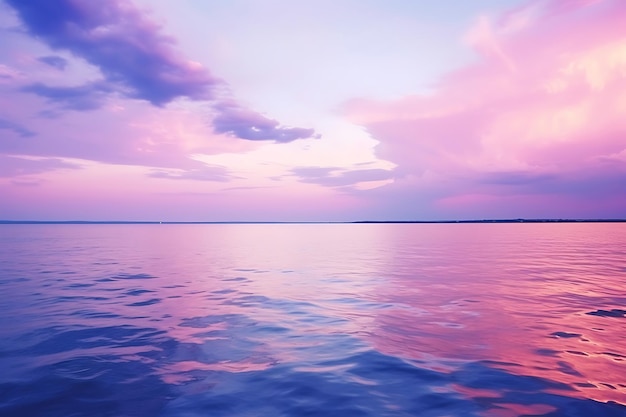 Photo of calm ocean under a pastel sky peaceful landscape