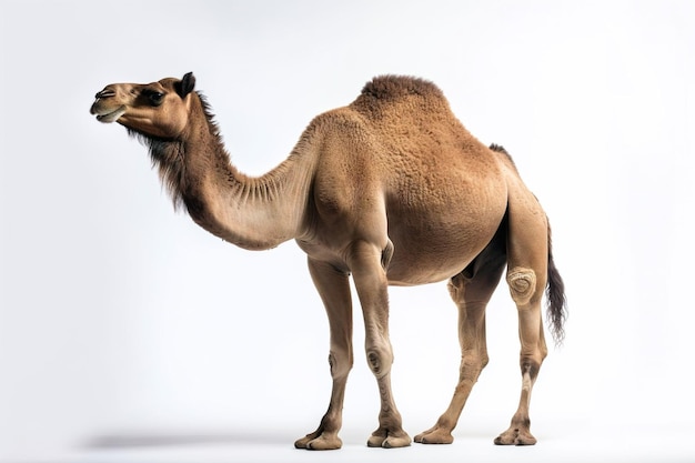 photo camel in front of a white wall