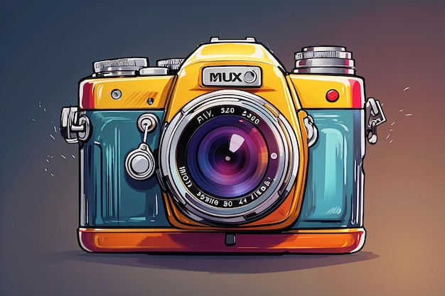 Photo camera cartoon graphic image colorful illustration