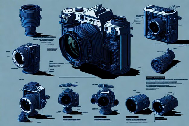 写真 レンズと詳細を備えた写真カメラ ジェネレーティブai