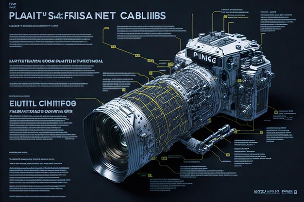 Photo camera with lens and details generative ai