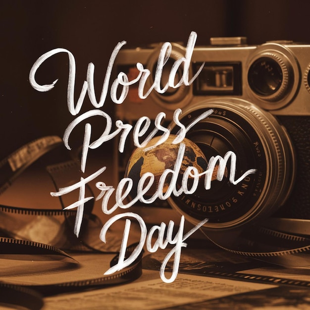 a photo of a camera with the words world freedom day