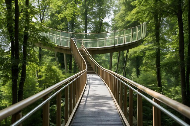 Photo photo of a canopy walk through the treetops