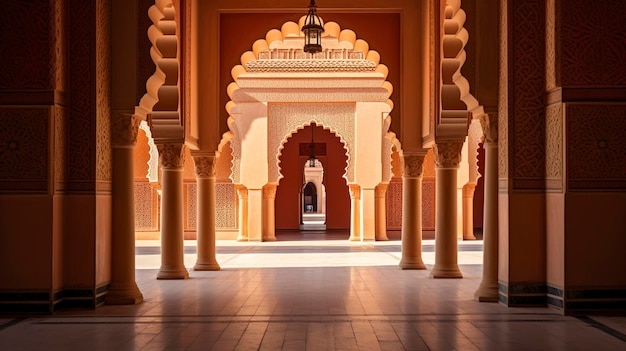 A Photo capturing the architectural details of a traditional Islamic archway or entrance