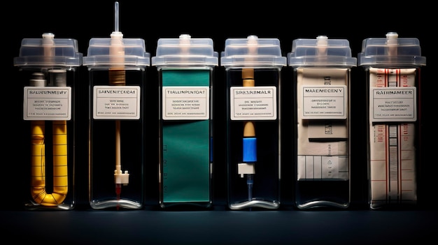 A Photo capturing the details of dental anesthesia cartridges and syringes