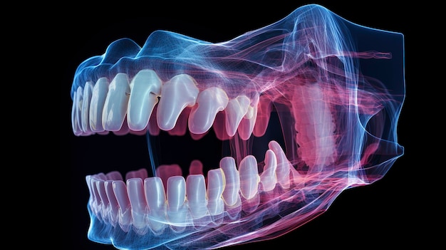 A Photo capturing the details of dental radiographic image processing