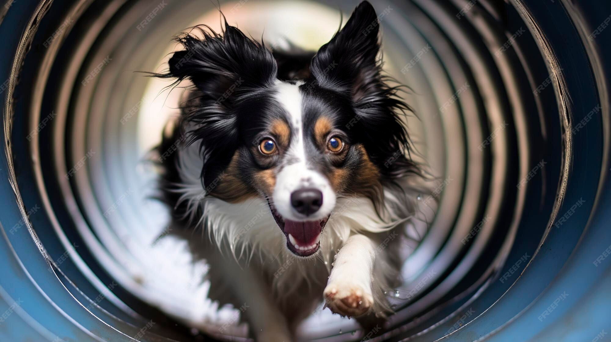 Premium AI Image A Photo capturing the hyper detailed motion of a dog