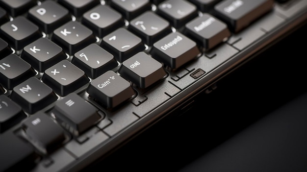 A Photo capturing the intricate details and textures of a wireless keyboard