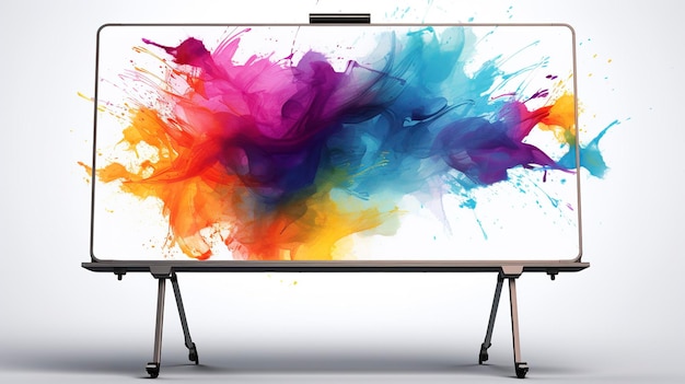 A Photo capturing the vibrant colors and versatility of a mobile whiteboard or magnetic board