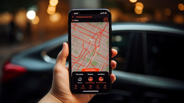 Photo a photo of a car rental navigation app
