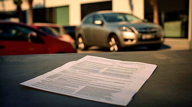 A Photo of a Car Rental Rental Agreement