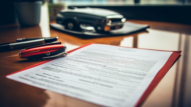 A Photo of a Car Rental Rental Agreement