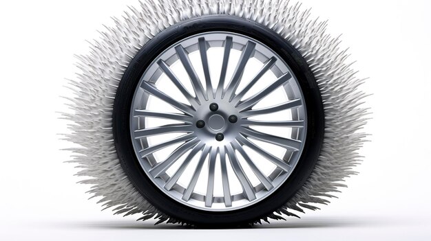 Photo a photo of car rim brush