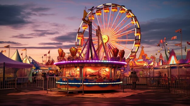 A photo of a carnival midway ferris wheel backdrop