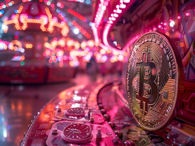 Photo of Carnival With Bitcoin Games Bitcoin Ferris Wheel Color Splas Crypto Idea Poster Banner