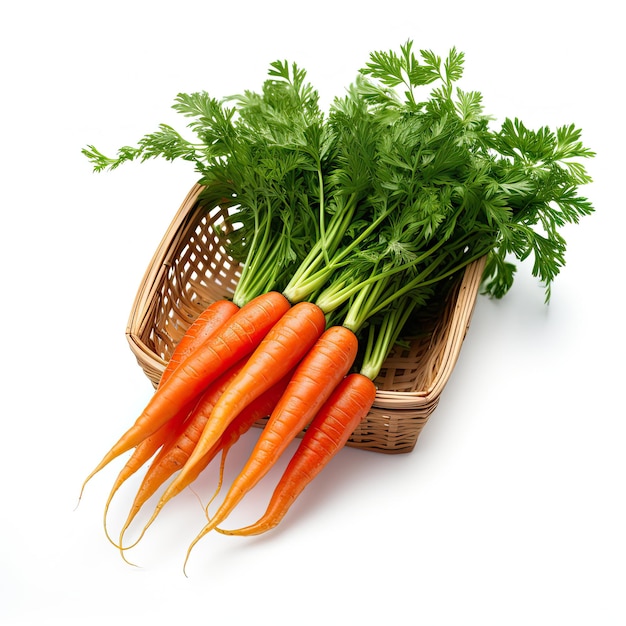 A photo of a carrot in a bucket vegetable realistic generated by artificial intelligence