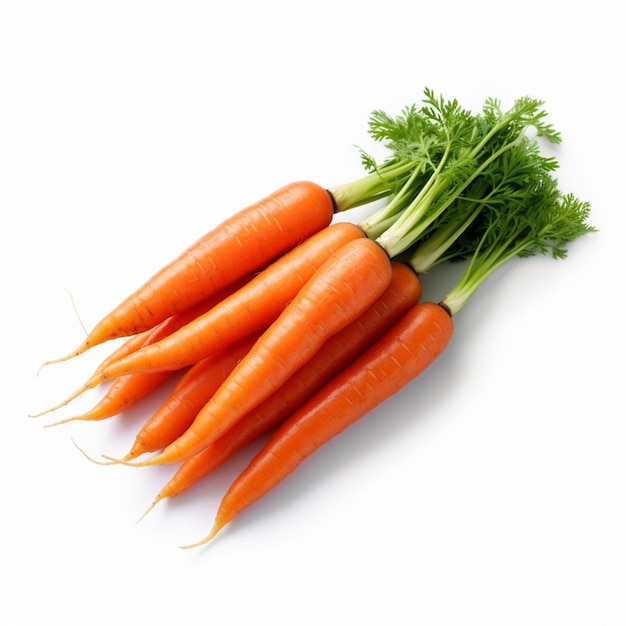 Photo of carrots with no background with white back