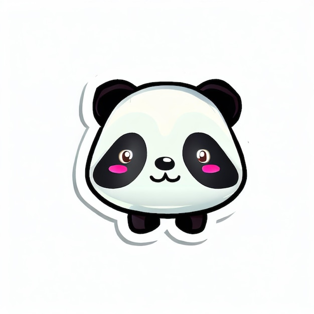 Photo a cartoon character panda sticker isolated on white