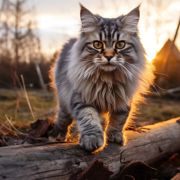 photo of Cat full shot high quality hdr 16k ultra hd wild