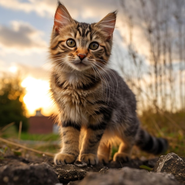 photo of Cat full shot high quality hdr 16k ultra hd wild