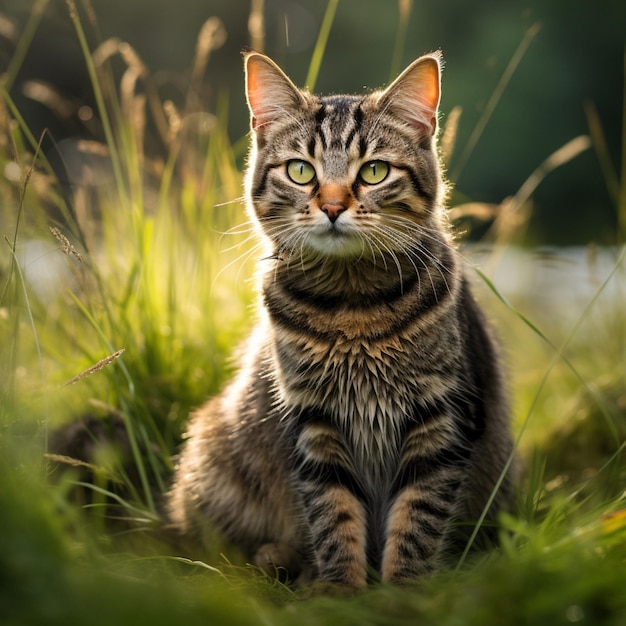 photo of Cat full shot high quality hdr 16k ultra hd wild