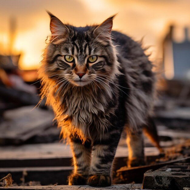 photo of Cat full shot high quality hdr 16k ultra hd wild