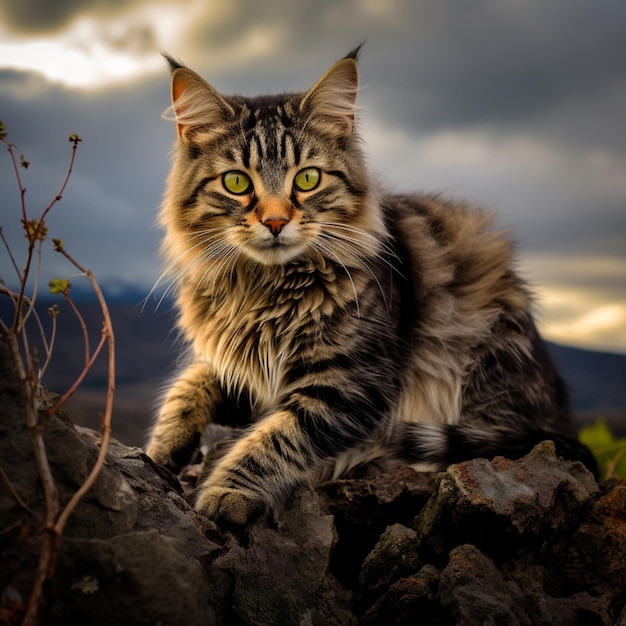 photo of Cat full shot high quality hdr 16k ultra hd wild