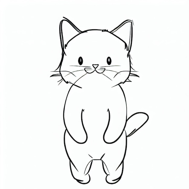 Photo photo a cat illustration with outline art